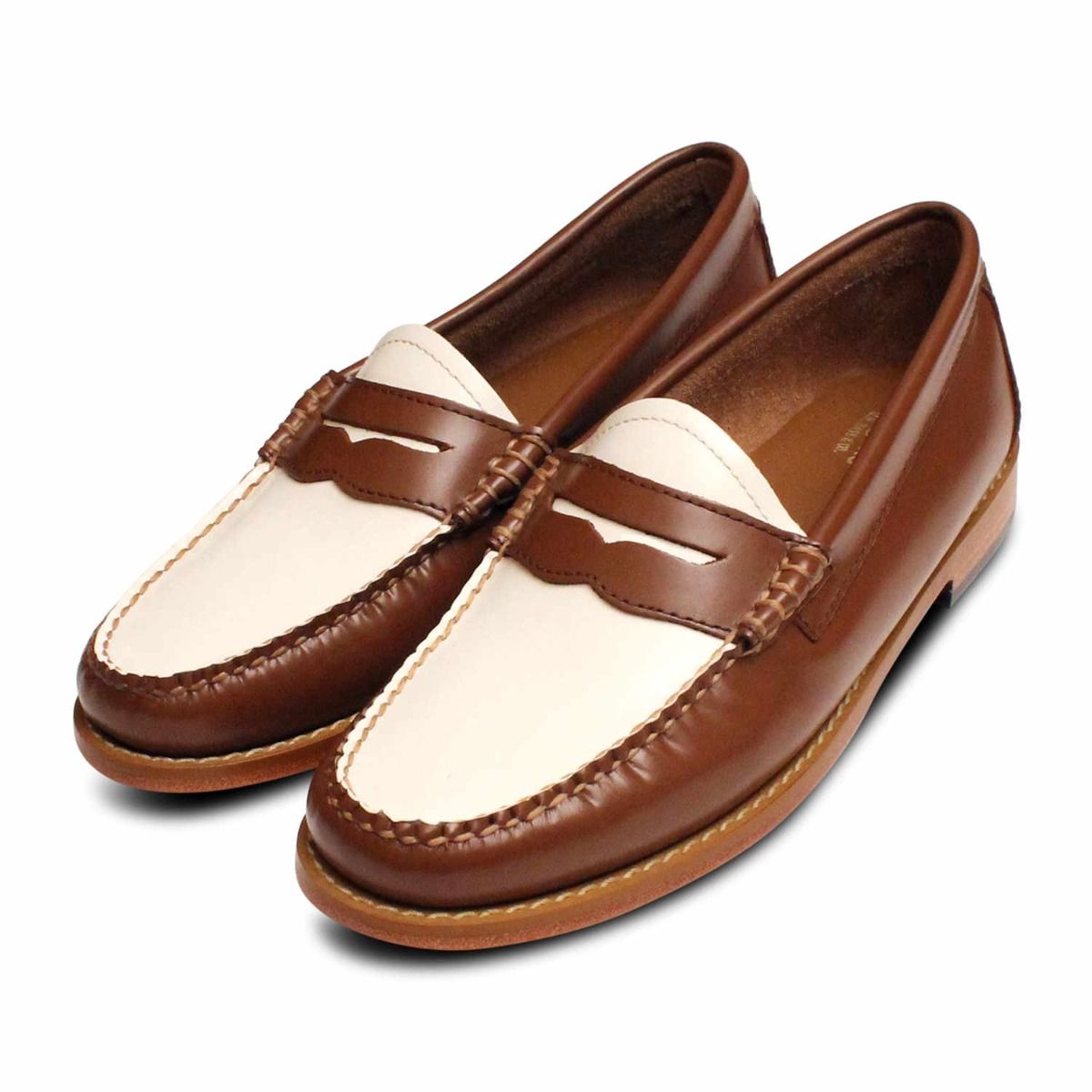 Bashwood Two Tone Brown Leather Loafers For Men Bermuda Saddle Leather Horse Bit Loafers - Whiskey | Martin  main image 3