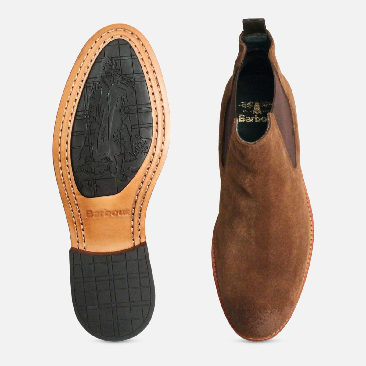 Barbour Tobacco Suede Bedlington Chelsea Boots