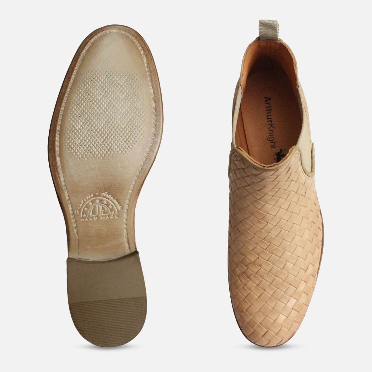 Beige Weave Womens Demi Chelsea Boots