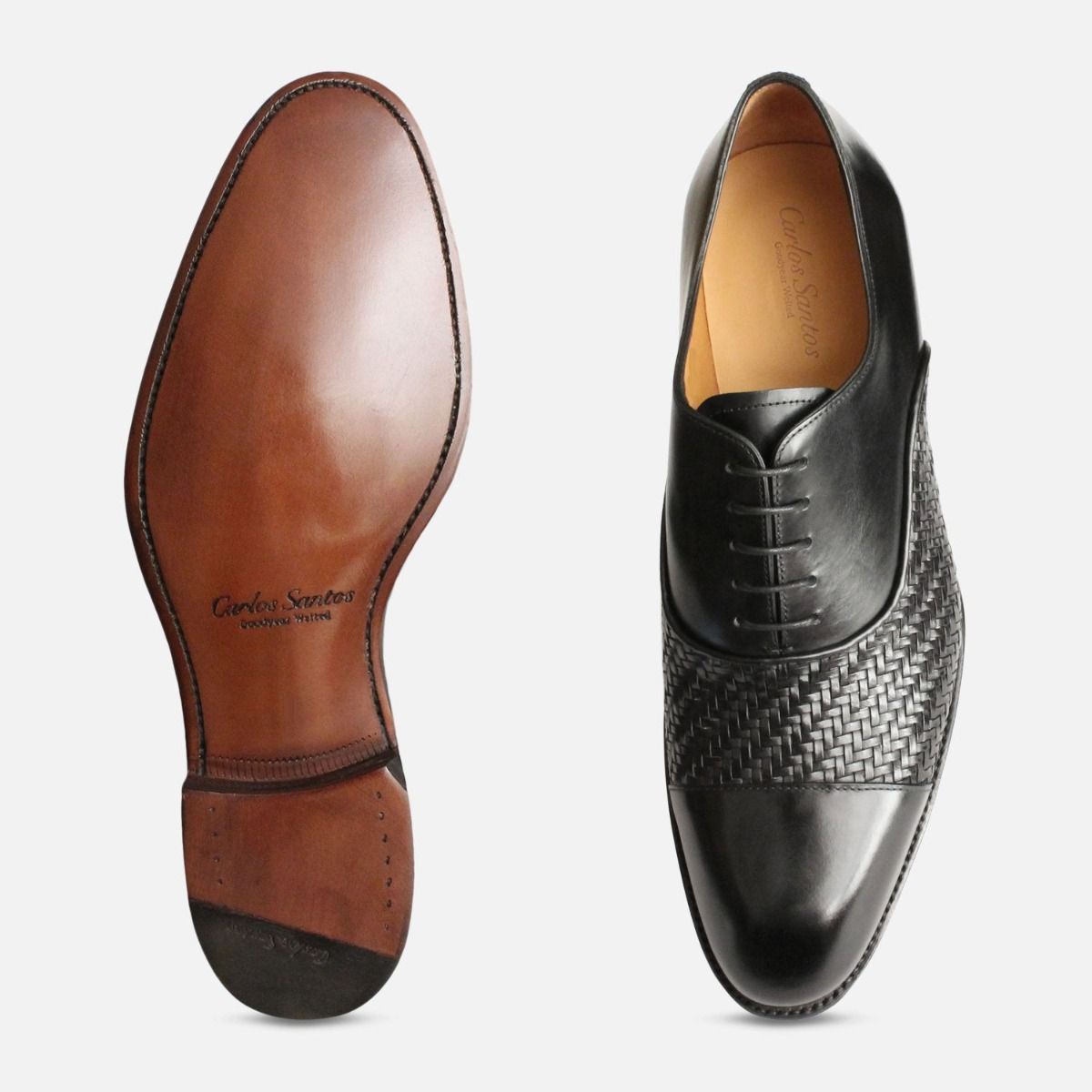 Black Weave Oxfords by Carlos Santos Shoes