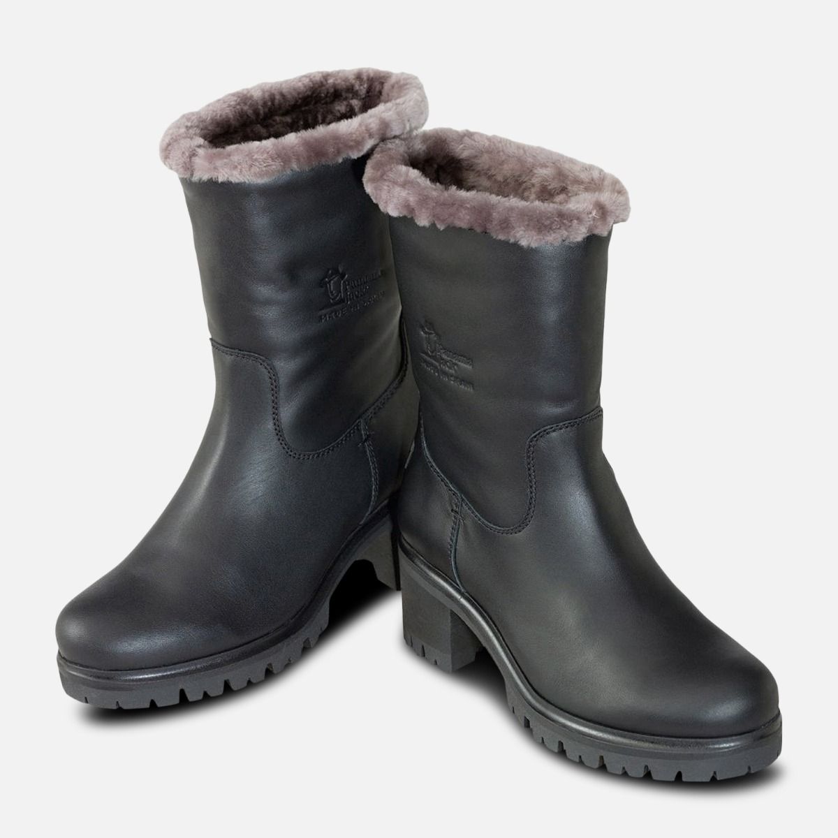 Ladies Panama Jack Black Fur Piola Boots