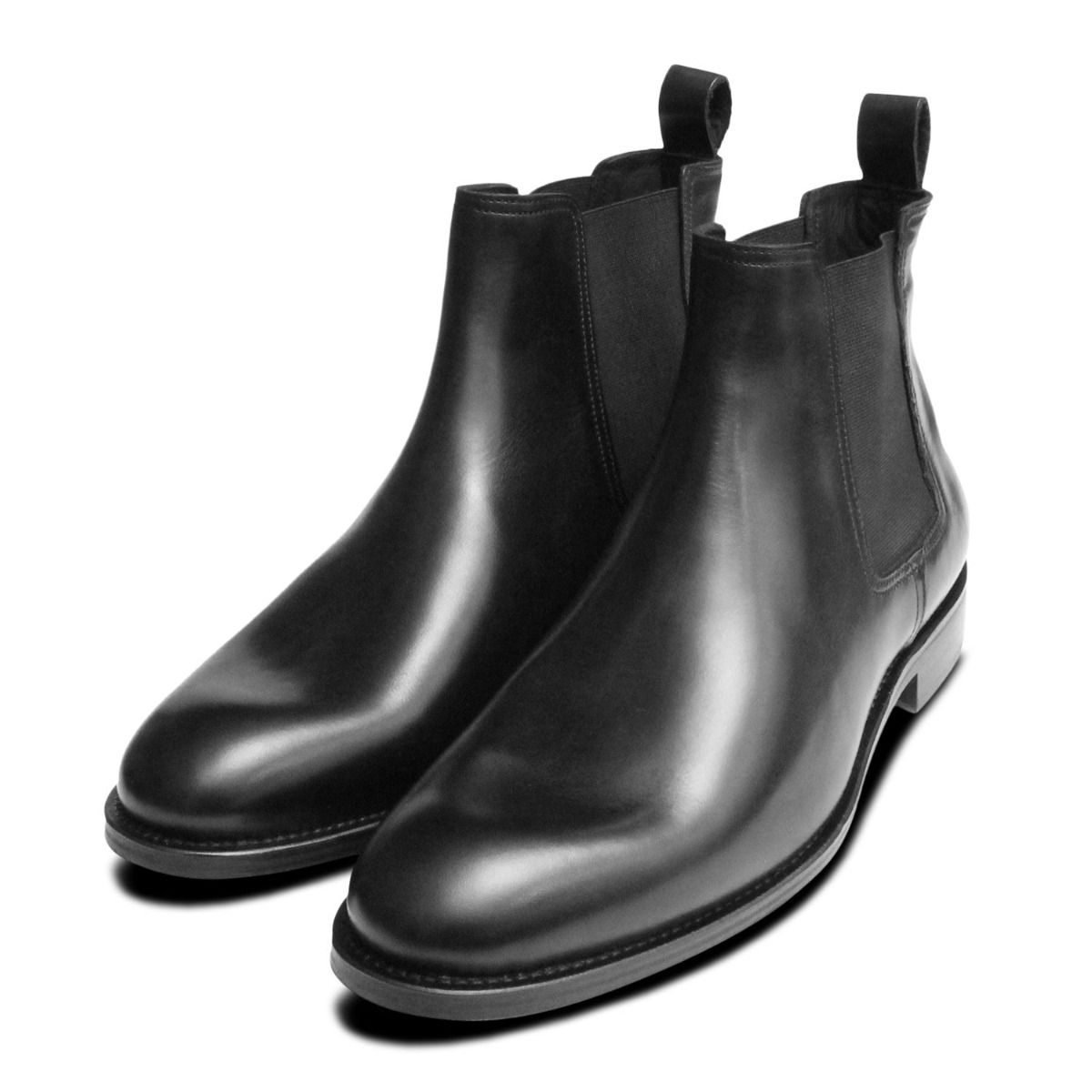 Black John White Chelsea Boot with Leather Sole