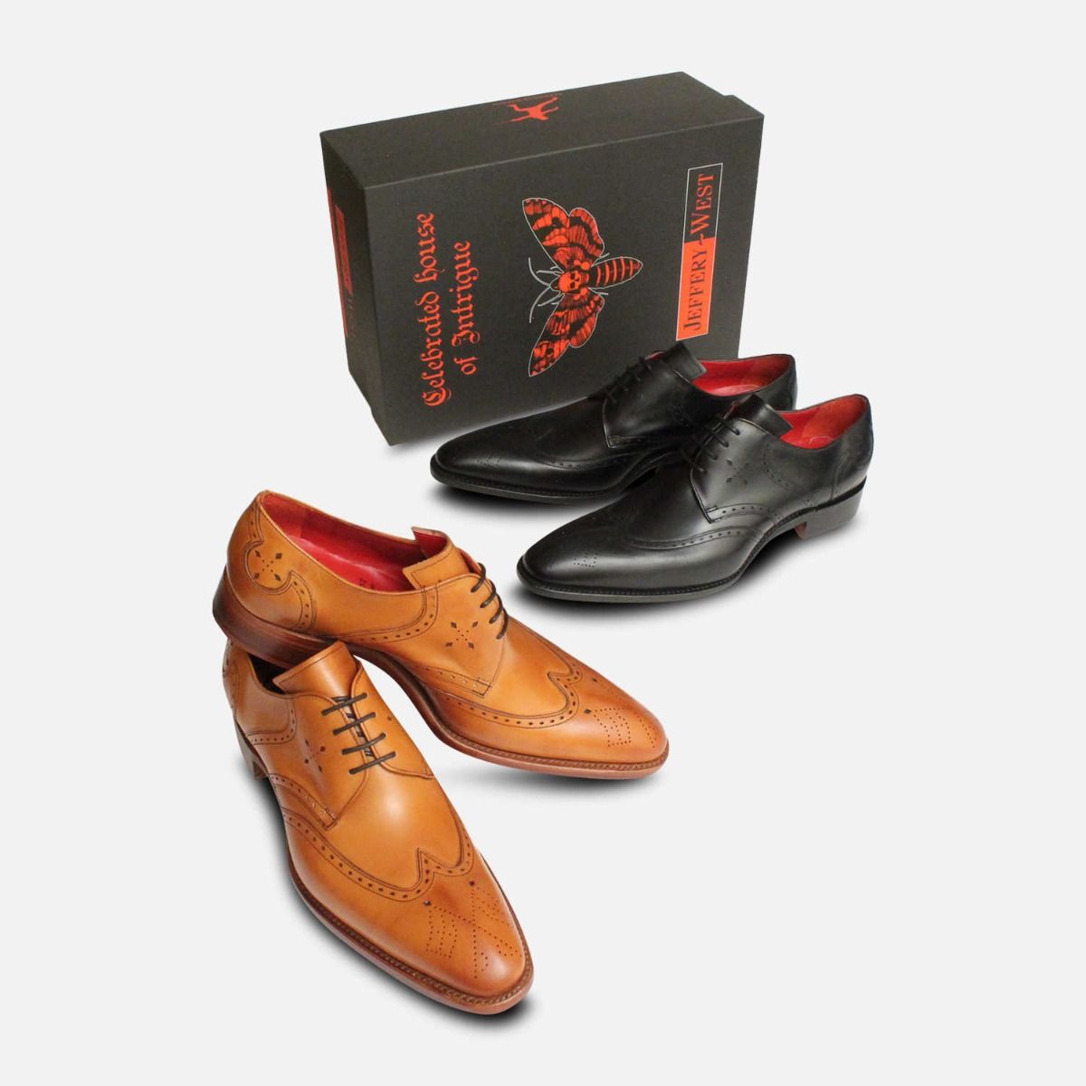 Matt Black Leather Jeffery West Mens Premium Brogues