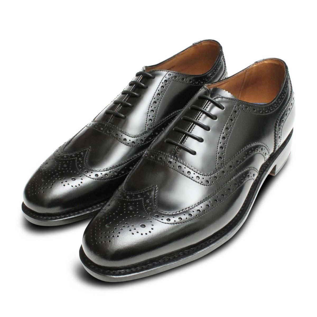 Wingcap Black Oxford Leather Sole Chapman Shoes display picture 1