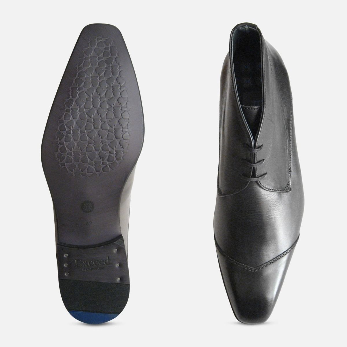 Lace Up Boots in Black by Exceed Shoes Style Raptor