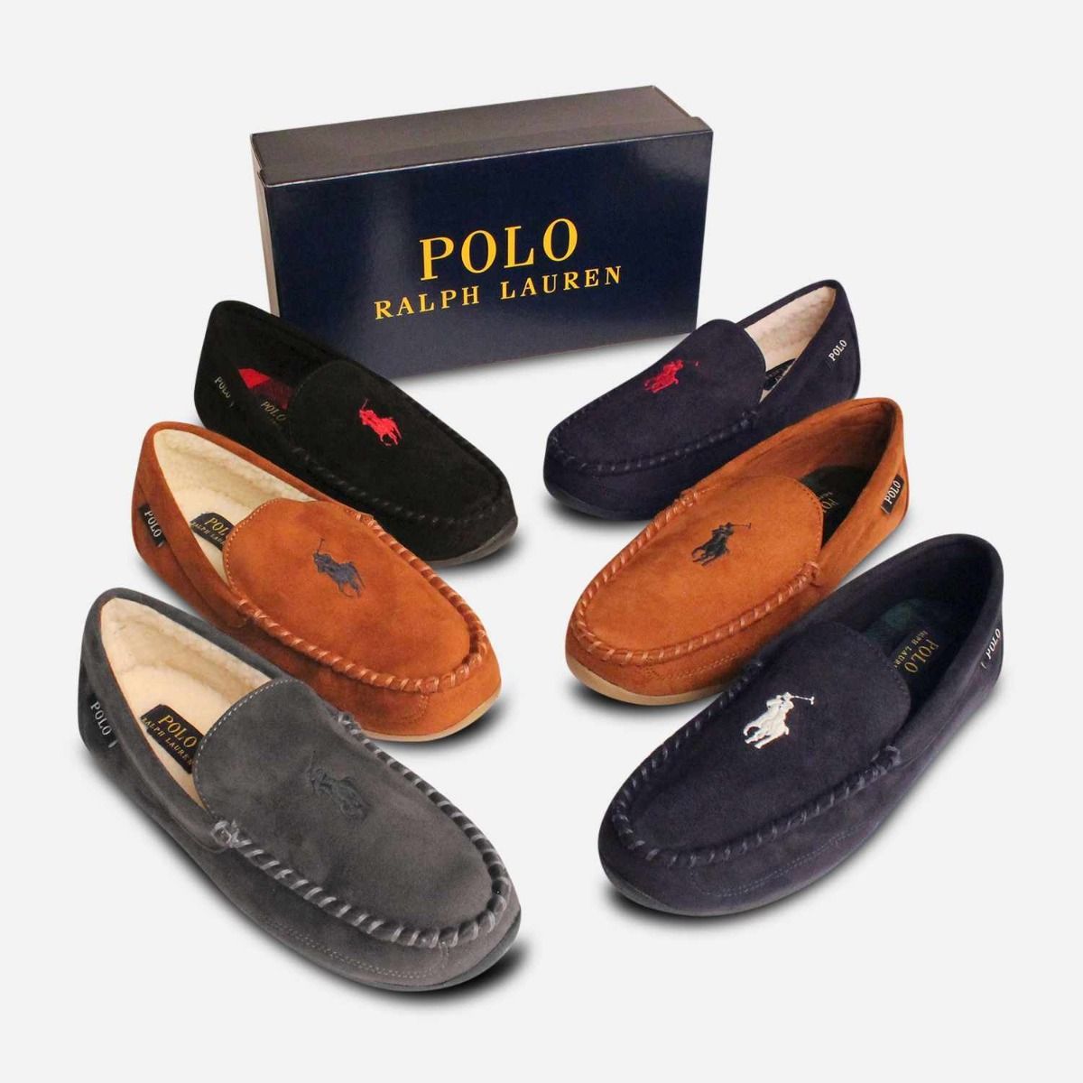 Ralph Lauren Declan II Black with Red Luxury Slippers