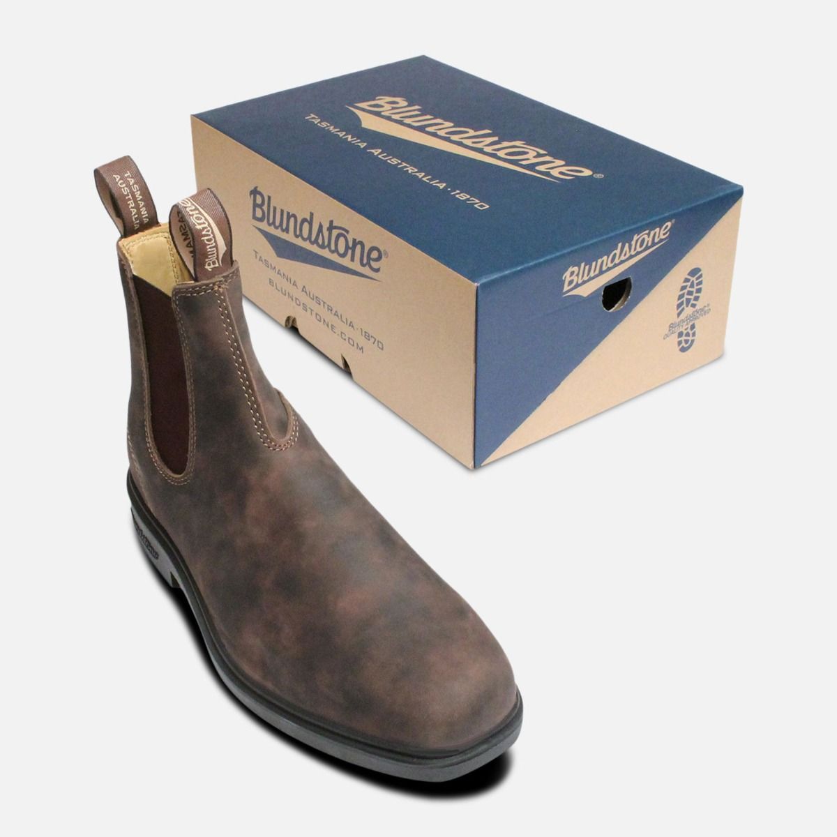 Square Toe 1306 Rustic Brown Mens Blundstone Boots