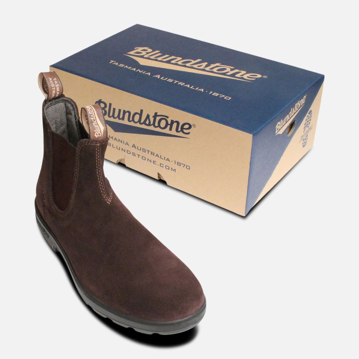Blundstone 1458 Dark Brown Suede Chelsea Boots