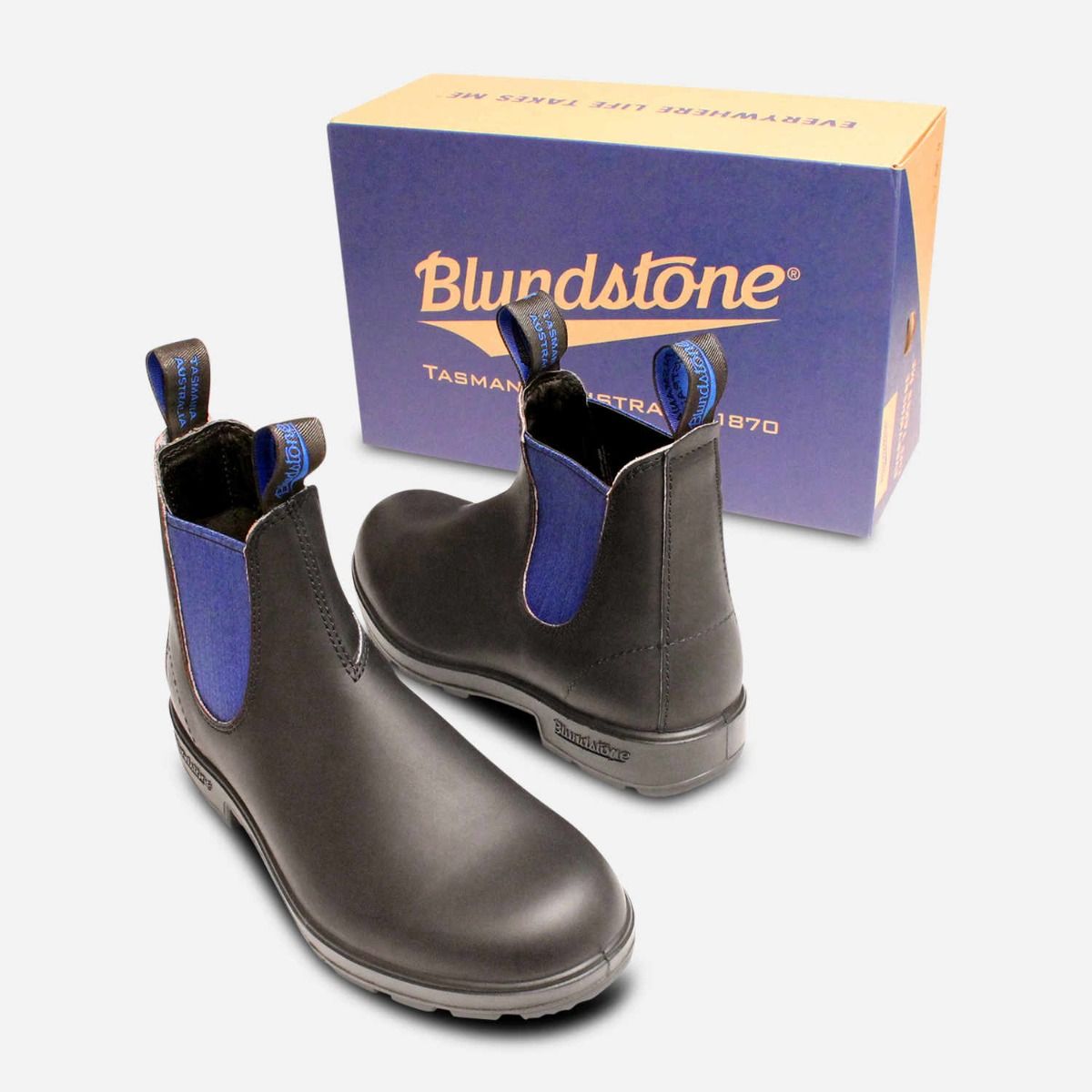 Blundstone Black 515 Chelsea Boots with Blue Eastic