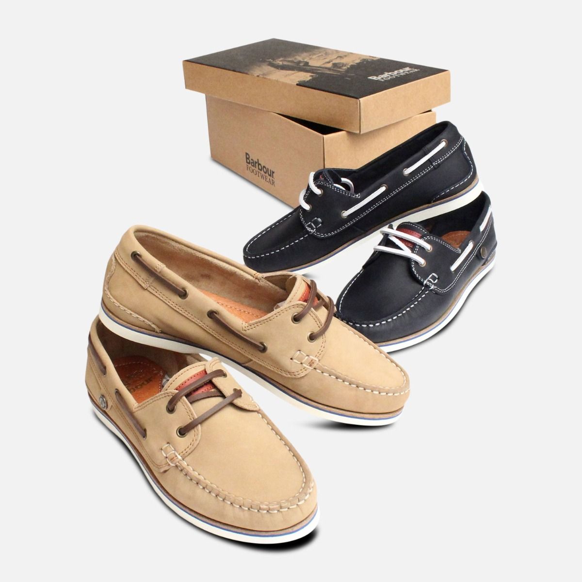 Barbour Ladies Beige Bowline Boat Shoes