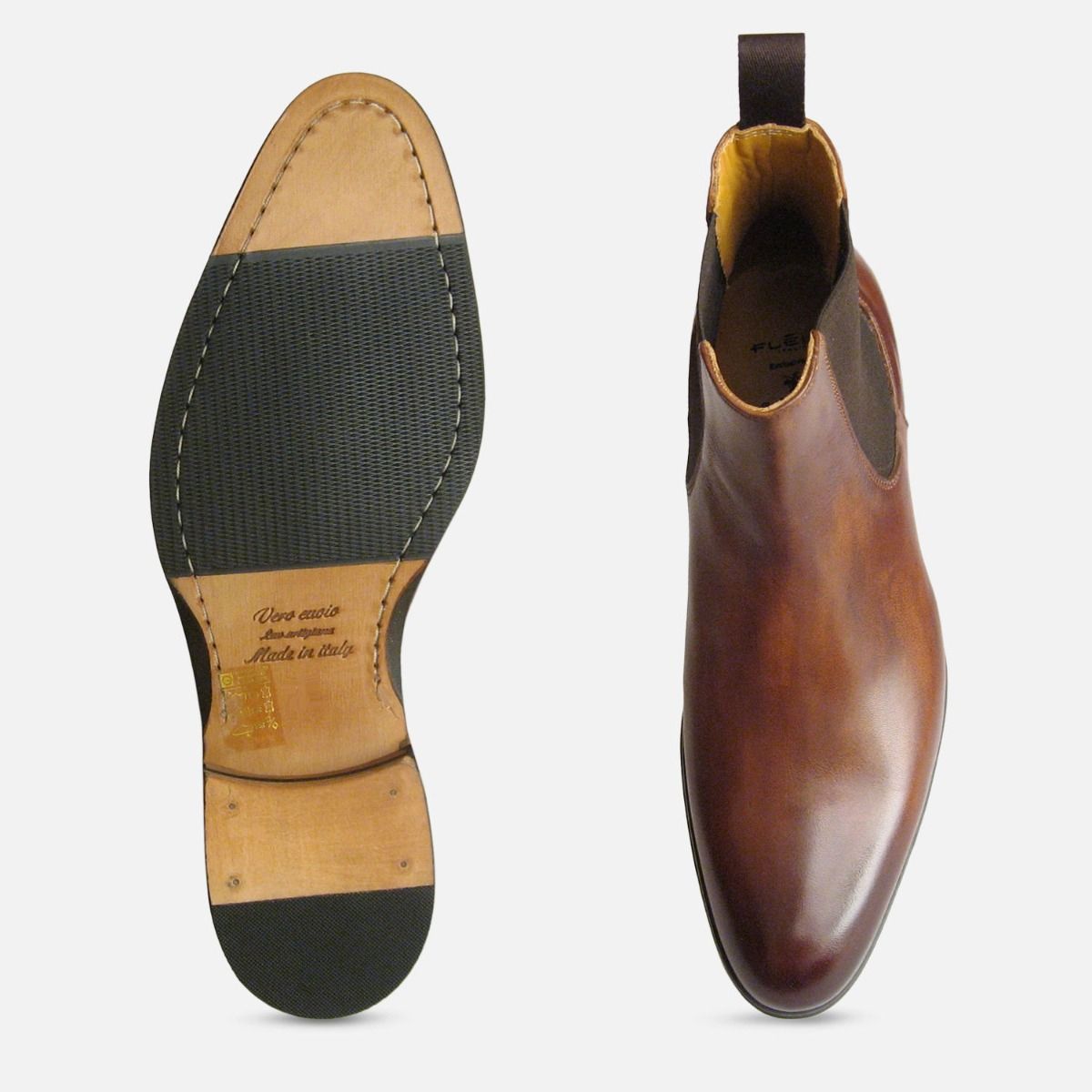 Antique Tan Brown Mens Chelsea Boots
