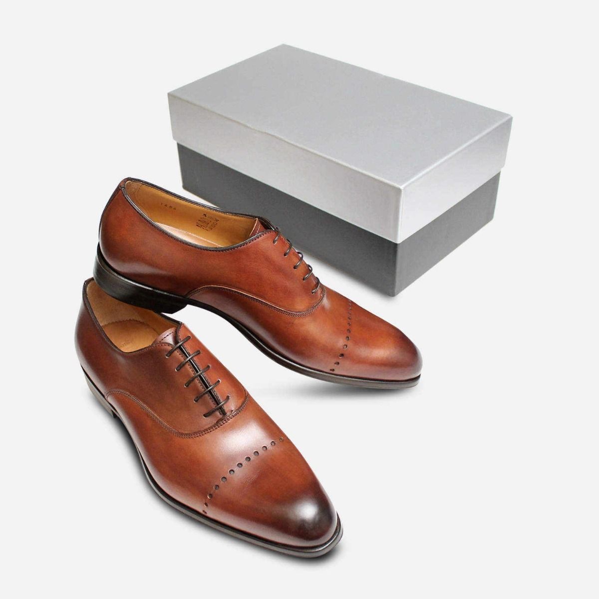 Formal Italian Oxford Lace Shoes Brown Leather