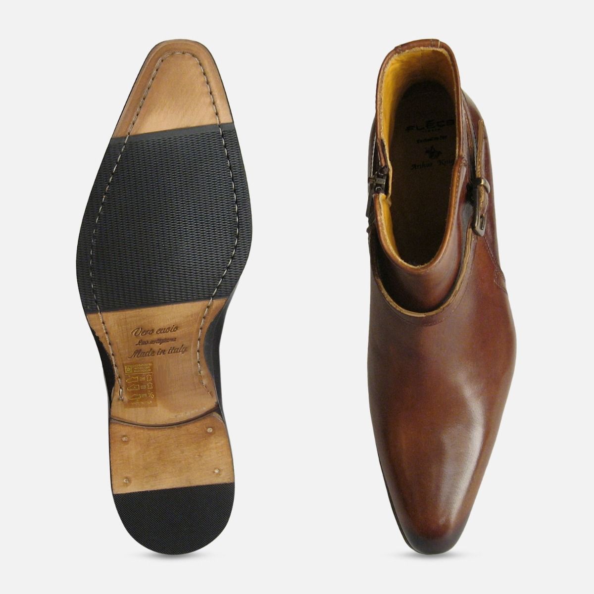 Designer Mens Brown Jodhpur Zip Boots