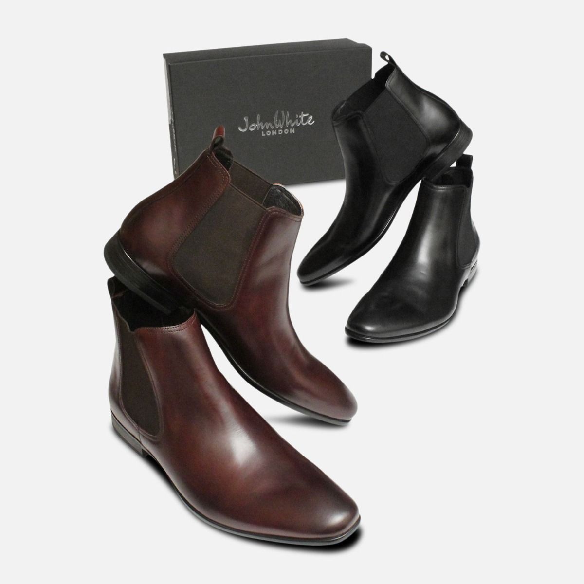 John White Formal Brown Chelsea Boot with Rubber Sole