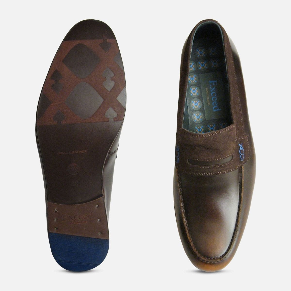 Vanquish Designer Loafers in Antique Brown by Exceed Shoes