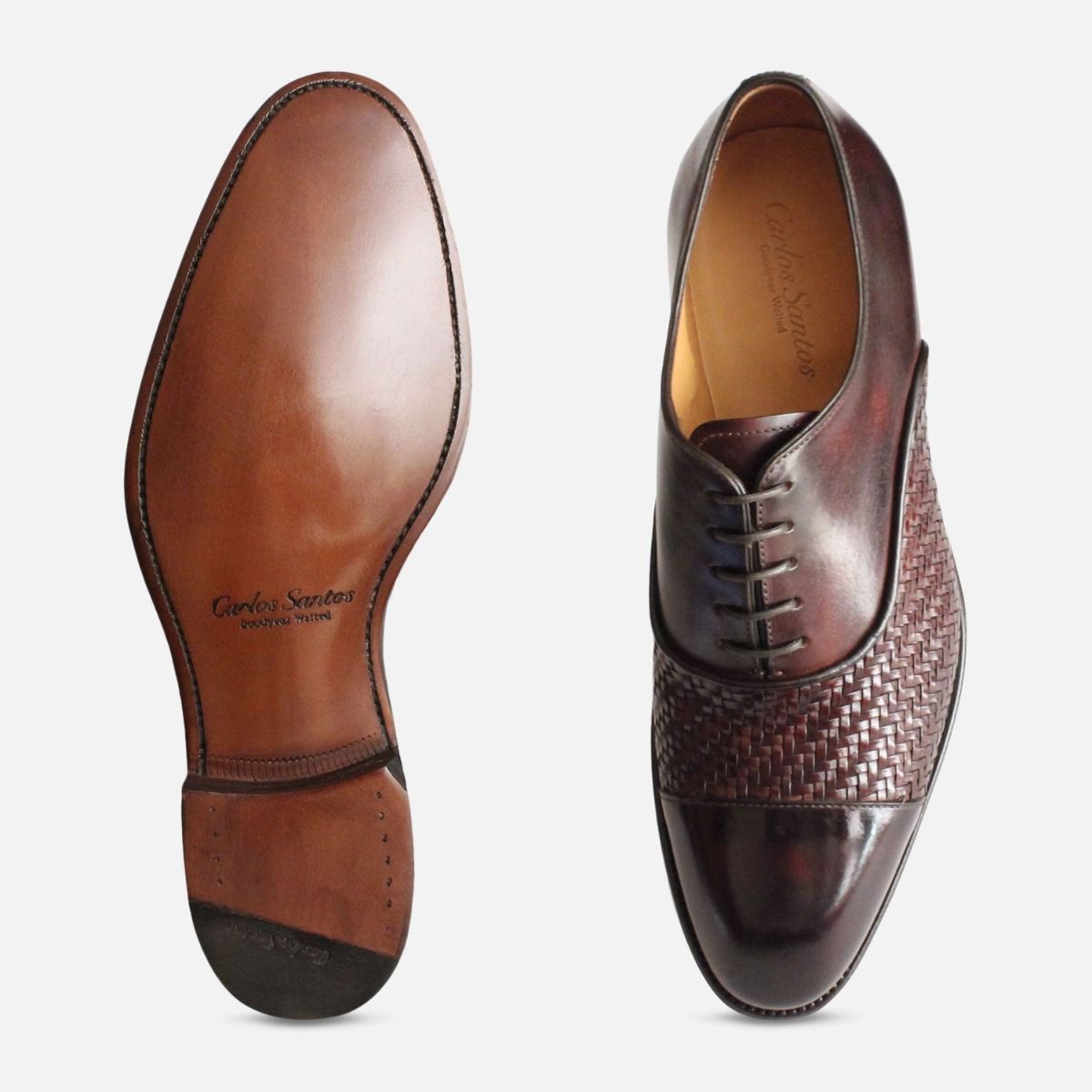 Dark Brown Weave Shoes by Carlos Santos