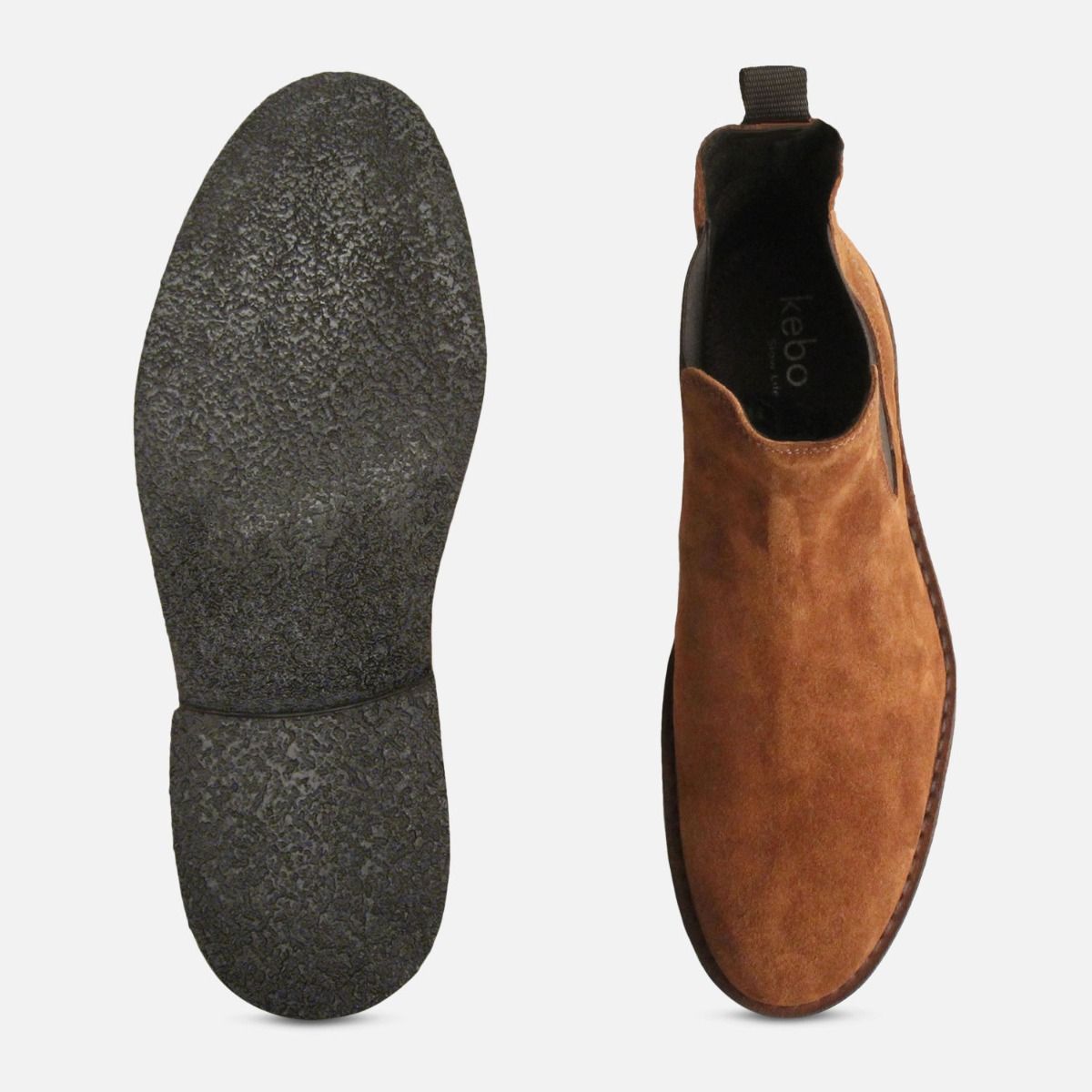 New Burnt Siena Brown Suede Chelsea Boots