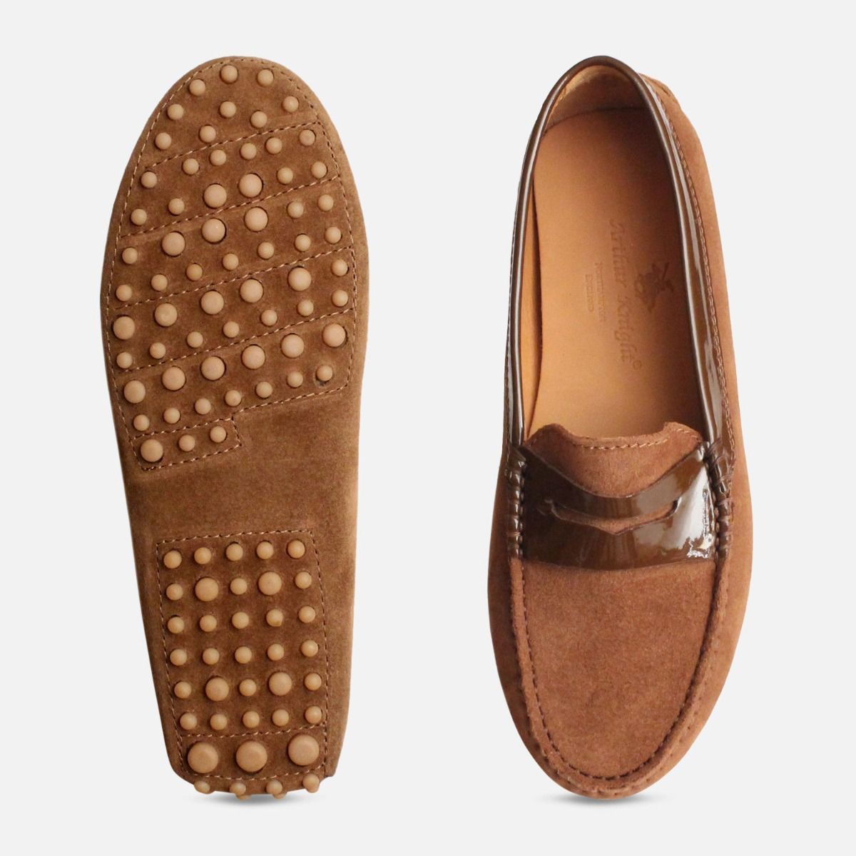 Whisky Brown Suede Italian Driving Shoe Moccasins