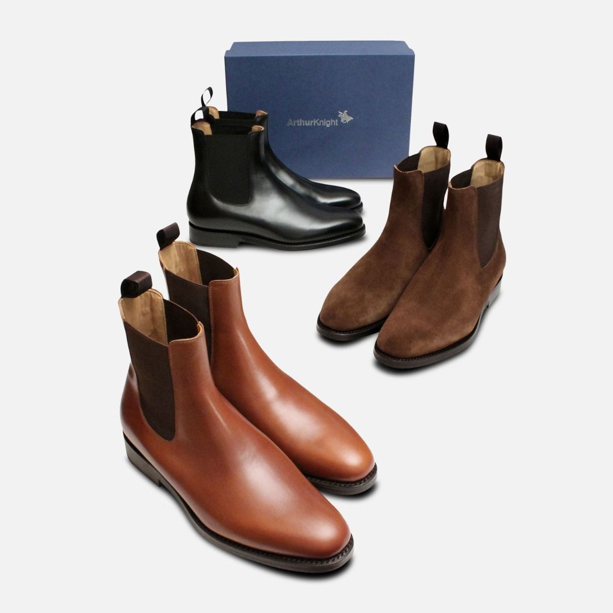 Wholecut Goodyear Welted Chelsea Boots in Brown