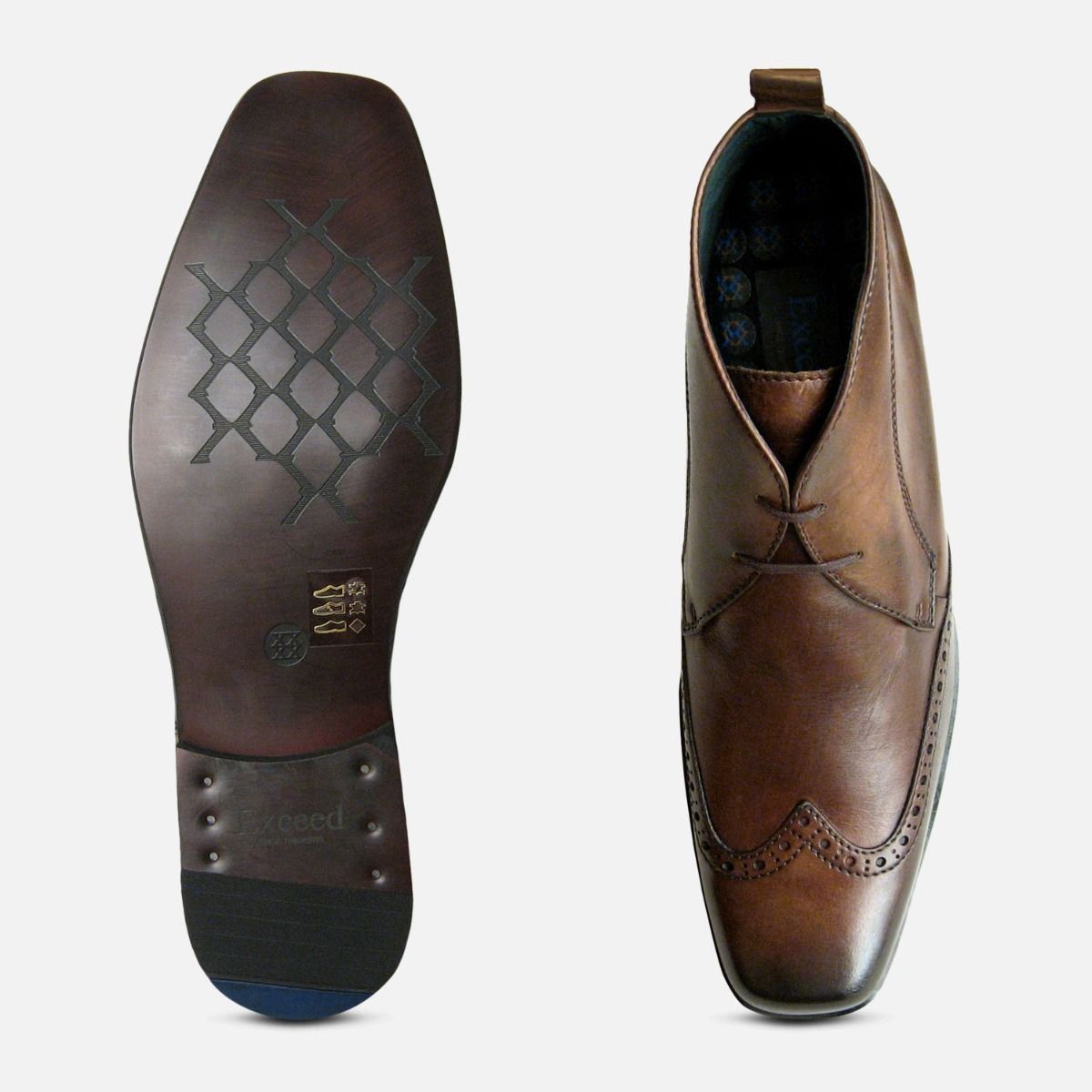 Wingcap Exceed Mens Brown Chukka Boots