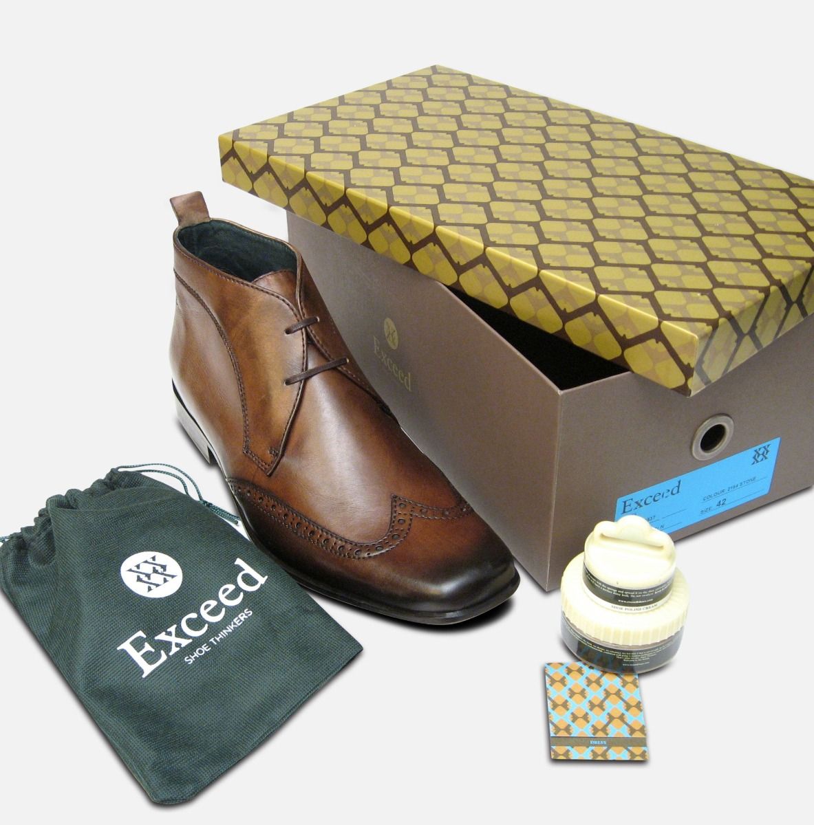 Wingcap Exceed Mens Brown Chukka Boots