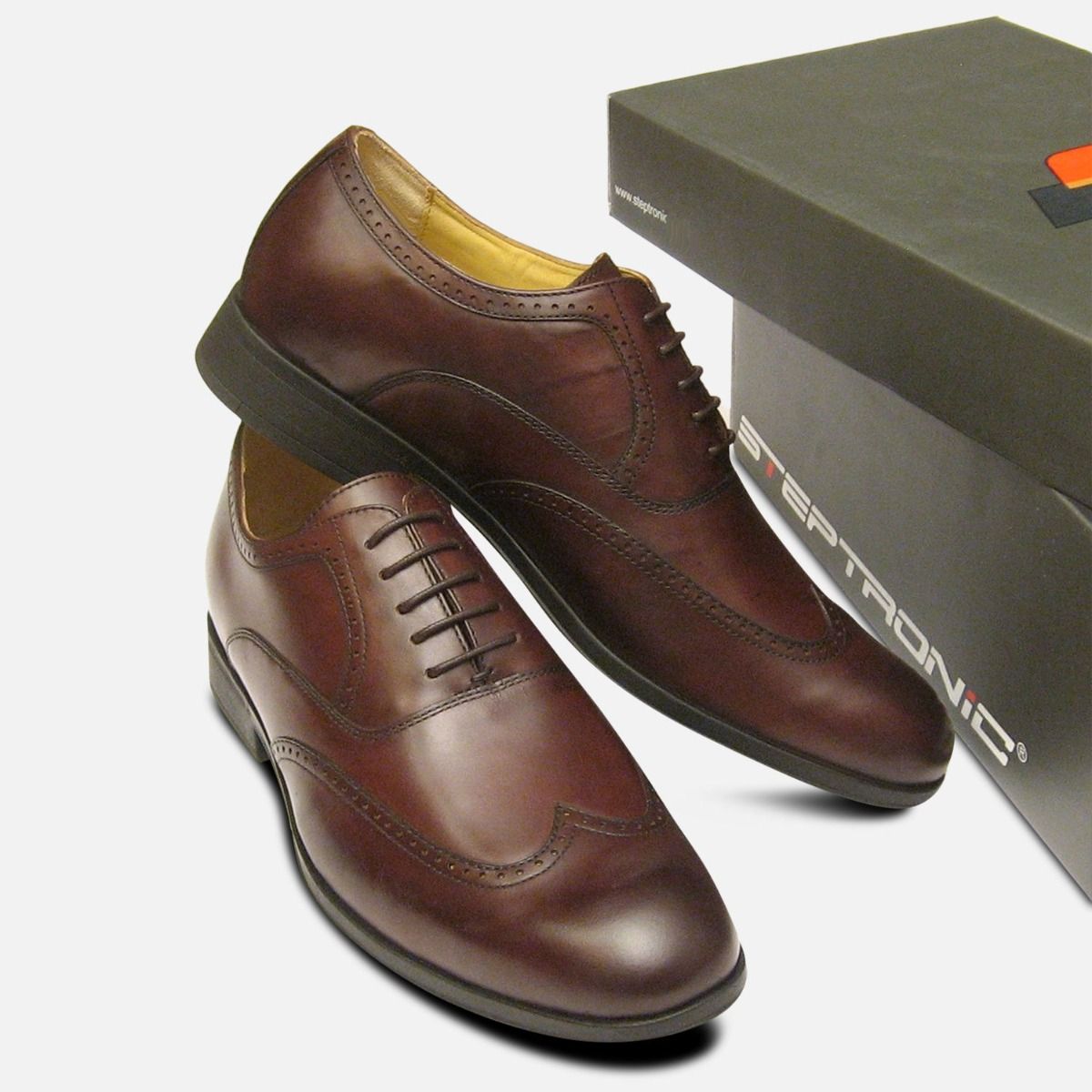 Steptronic Formal Brown Wingcap Oxford Mens Lace Up Shoes