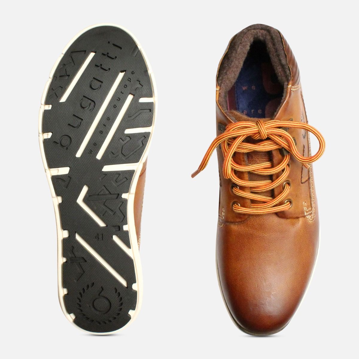 Bugatti Lightweight Designer Lace Up Boots in Brown