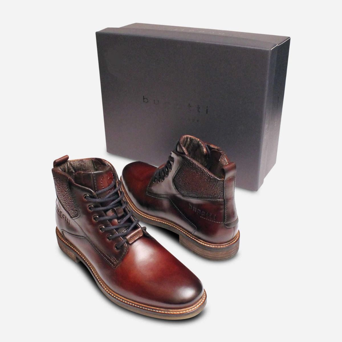 Bugatti Designer Dark Brown Zip Boots with Rubber Sole