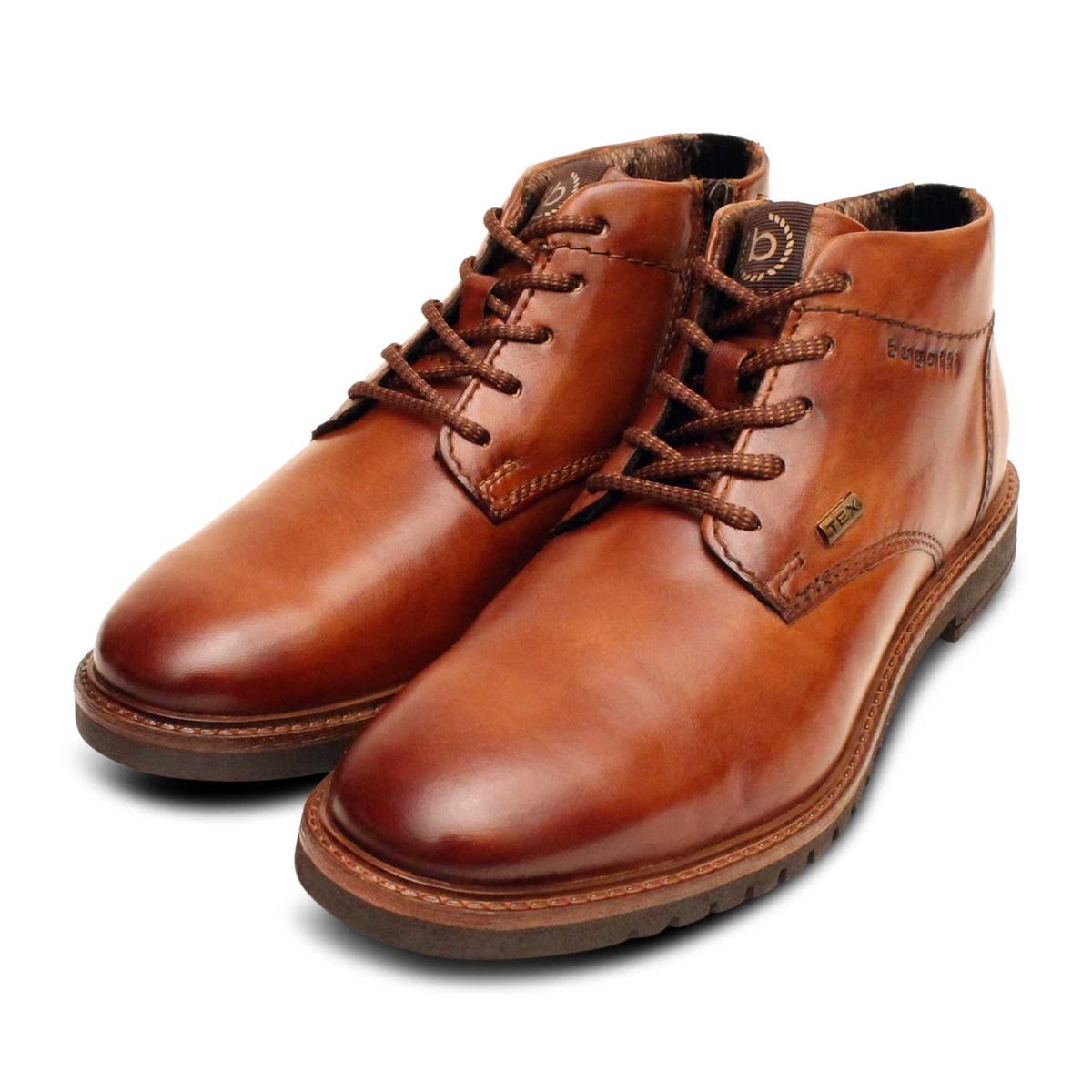Bugatti Light Brown Lace Up Side Zip Chukka Boots
