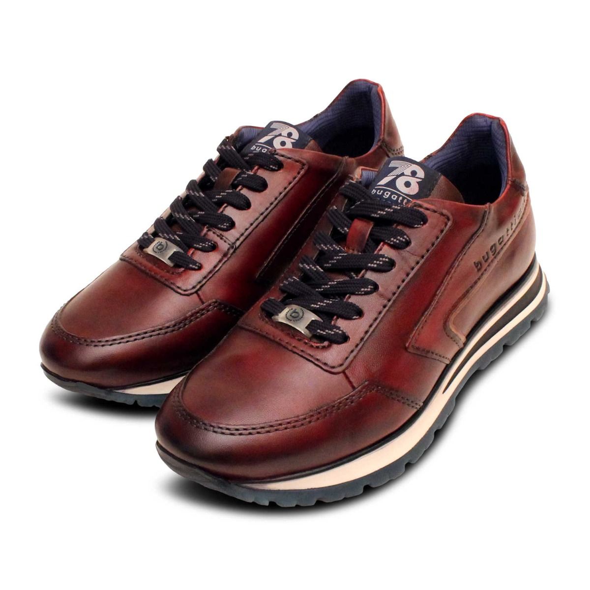 Bugatti Mens Burgundy Oxblood Leather Training Shoes