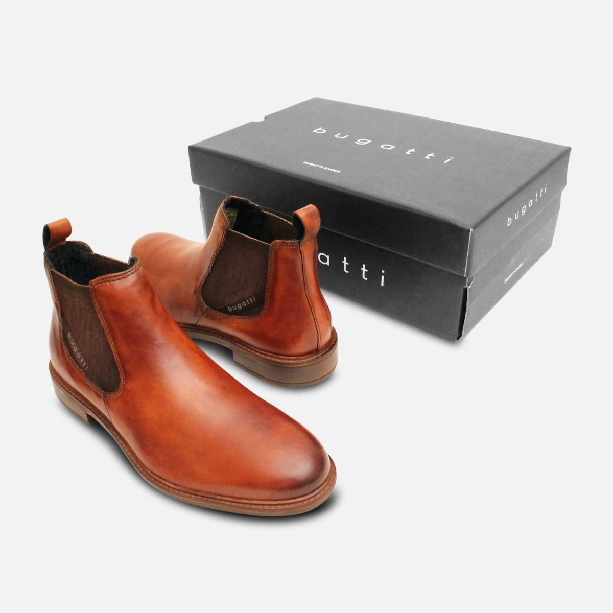 Bugatti Antique Brown Mens Designer Chelsea Boots