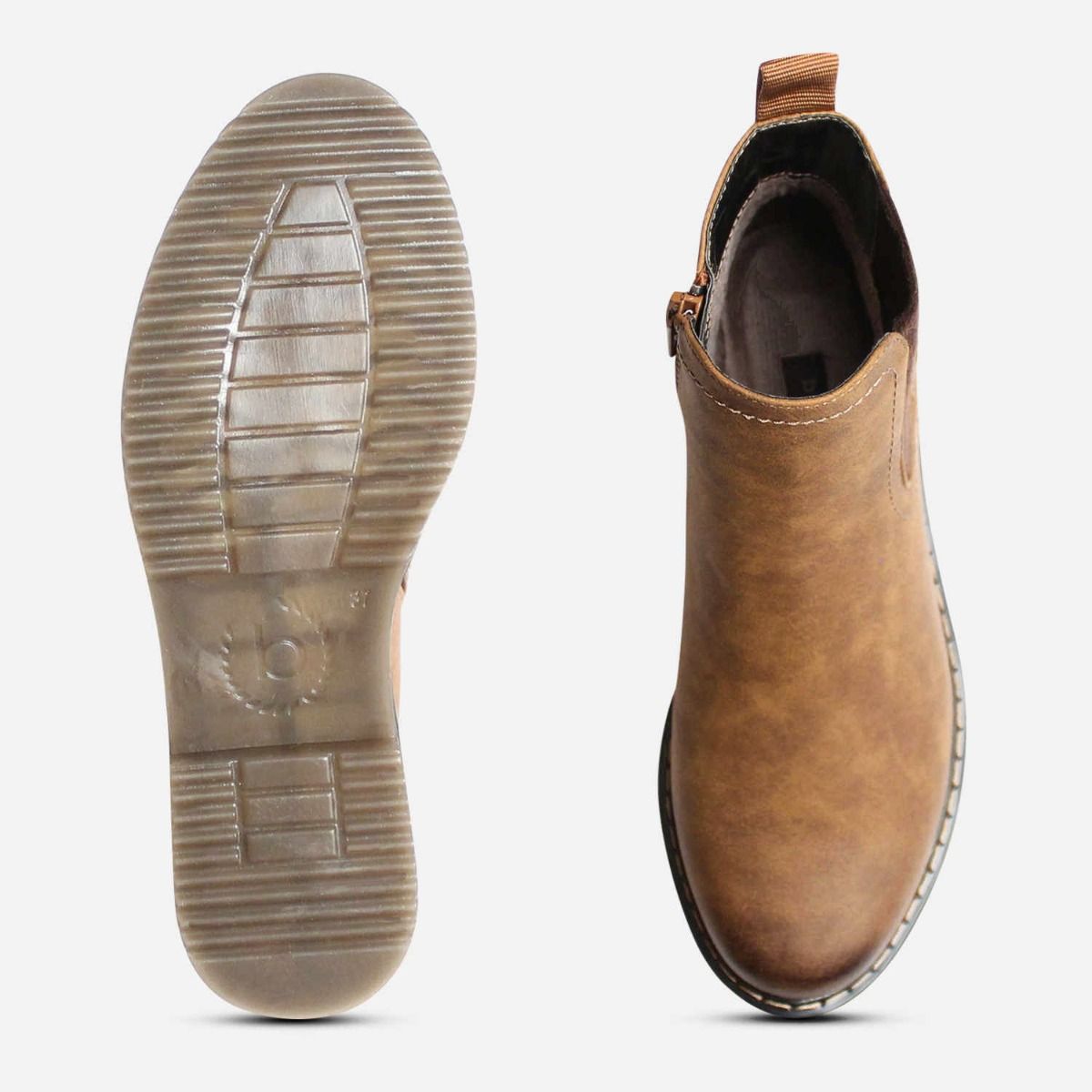 Slip On Chelsea Boots in Rustic Brown by Bugatti Shoes