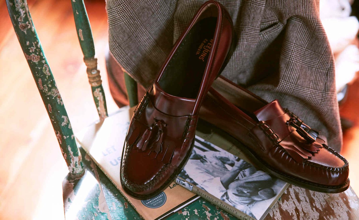 Burgundy Wine Polished Formal Fringe & Tassel Loafers by  display picture 3