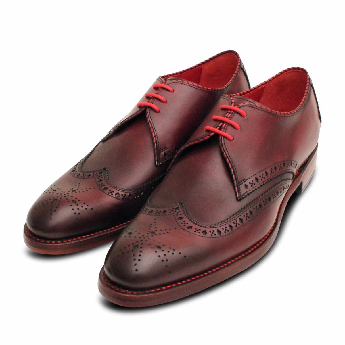 Jeffery West Oxblood Burgundy Diamond Brogue Shoes