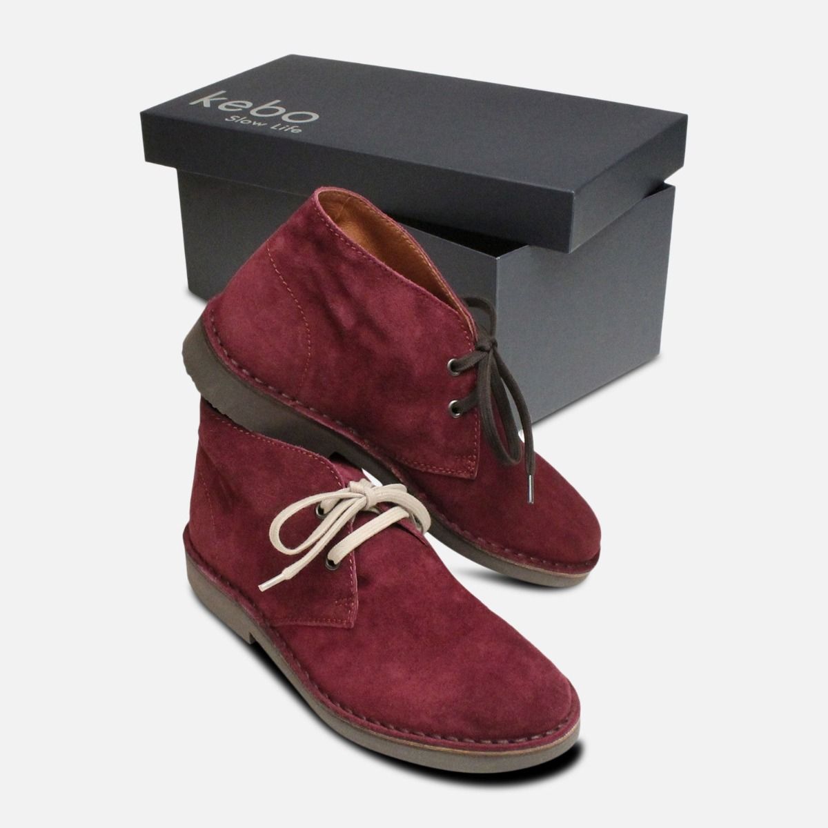 Plum Purple Suede Ladies Italian Desert Boots