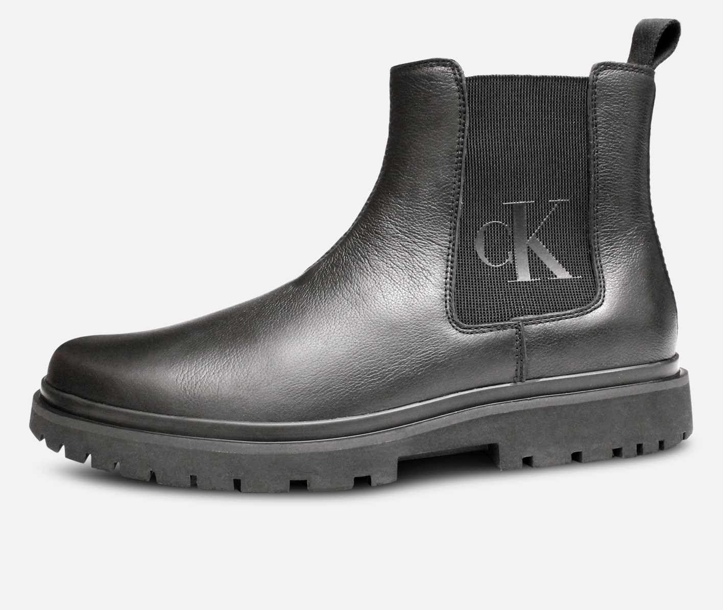 Calvin Klein Brando/Elastic Black Leather Mens Chelsea Boots Calvin Klein Mens Shoes Lorenzo Leather Lace Up Black Ankle  main image 3