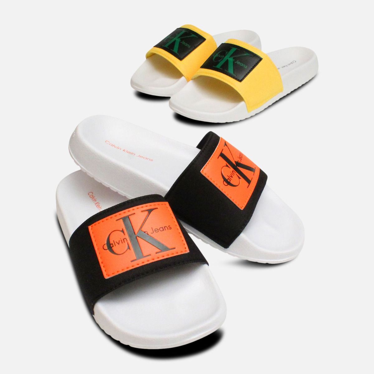 Orange Calvin Klein Ladies Chloe Nylon Sliders