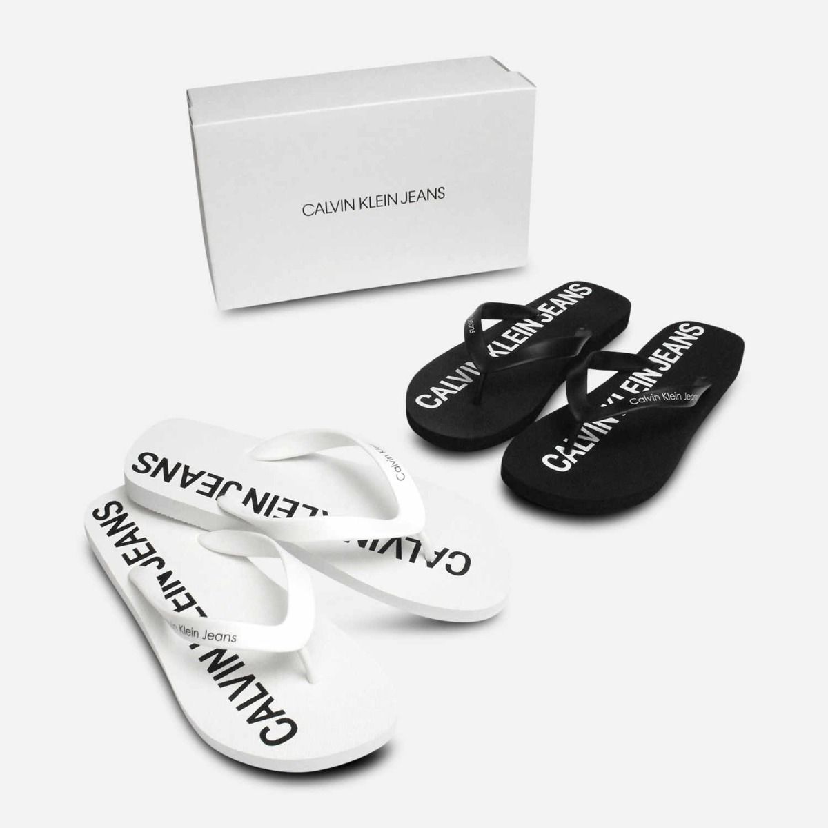 Calvin Klein Mens Errol Jelly Flip Flops in Black
