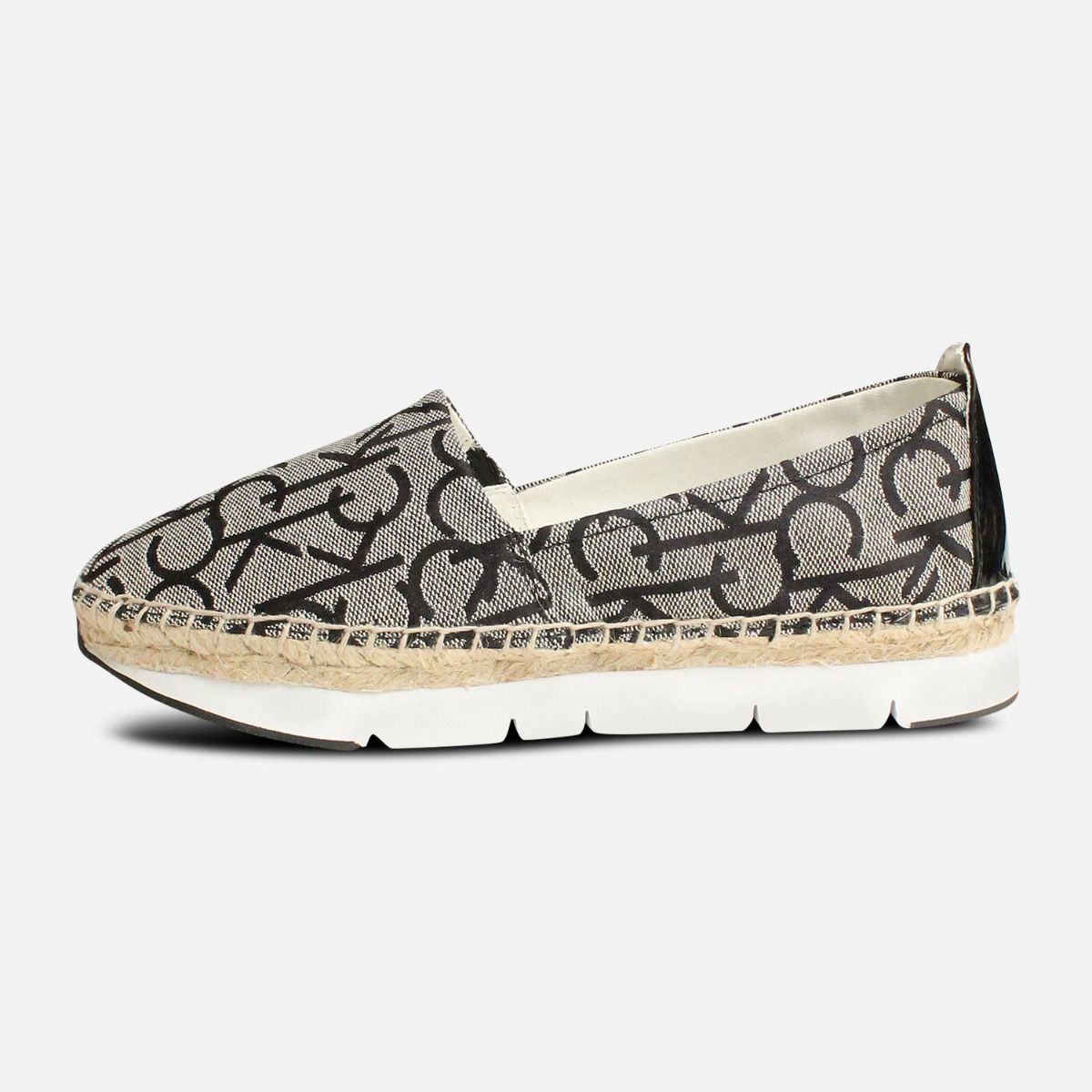 Calvin Klein Branded Black Genna Canvas Espadrilles
