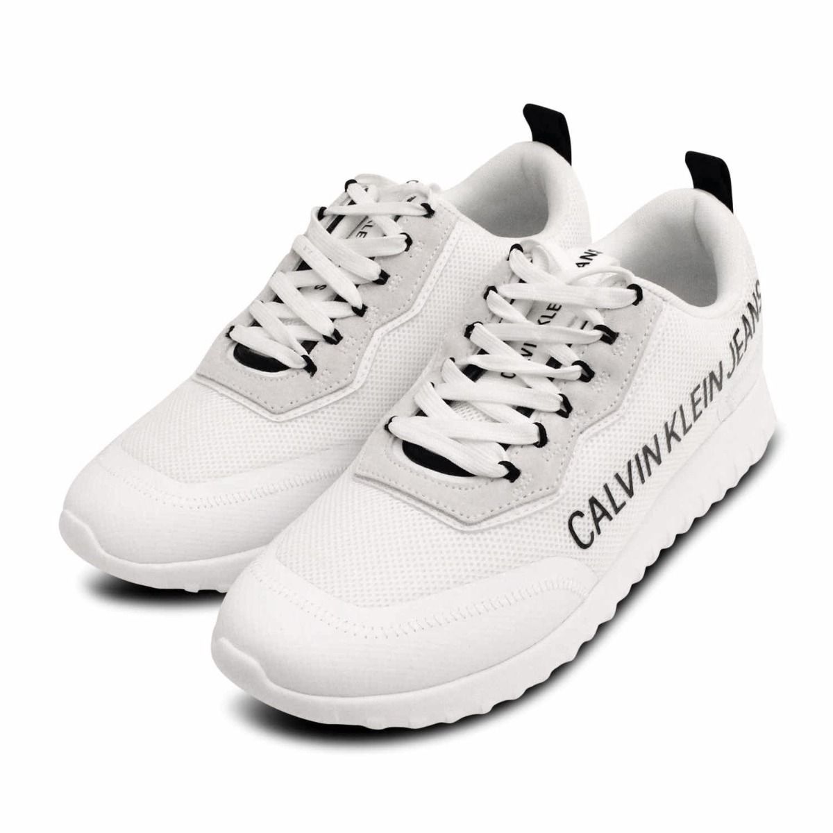 Calvin Klein Premium White Lace Up Mens Sneakers