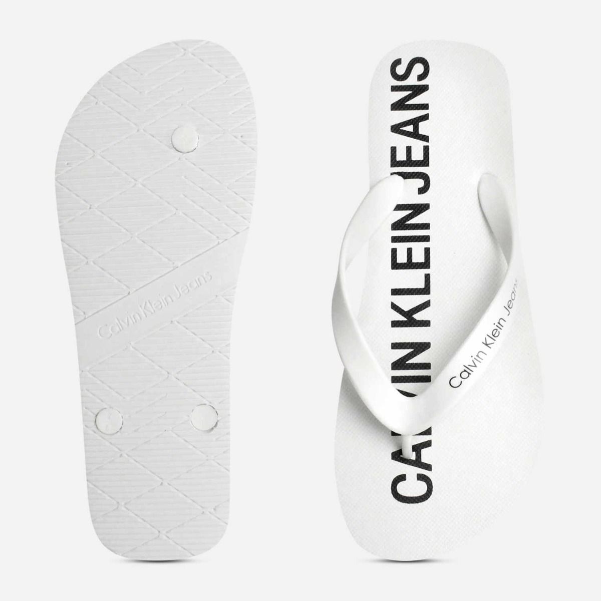 Calvin Klein Mens Errol Flip Flops in Bright White