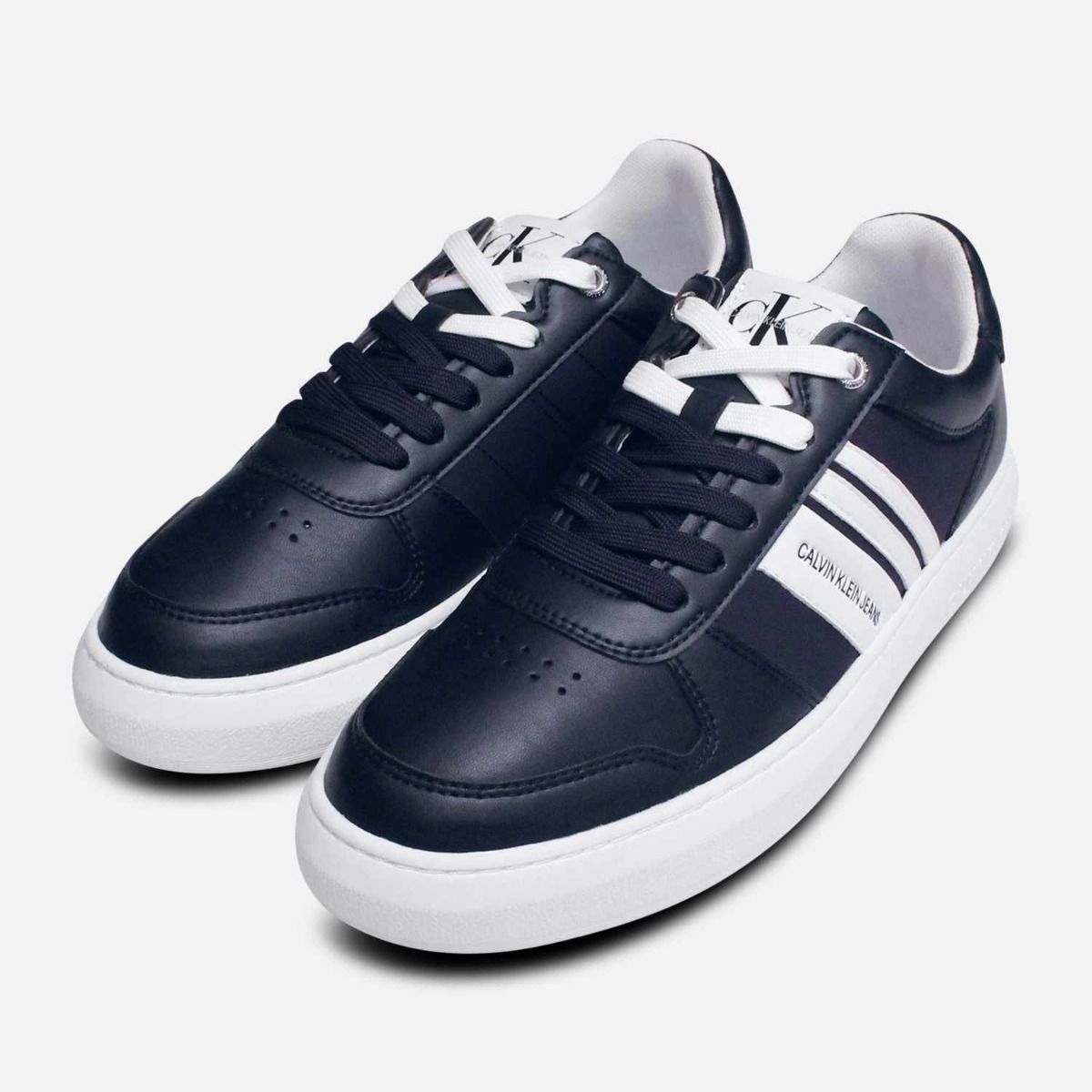Calvin Klein Dark Navy Lace Up Designer Cupsole Shoes