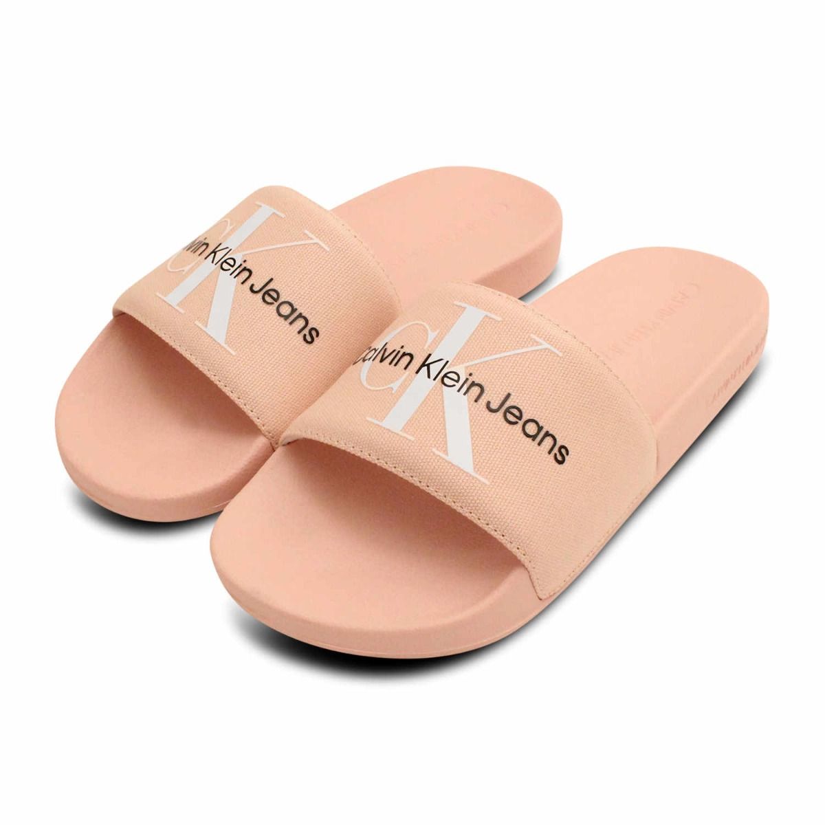 Calvin Klein Peach Pink Designer Slider Sandals