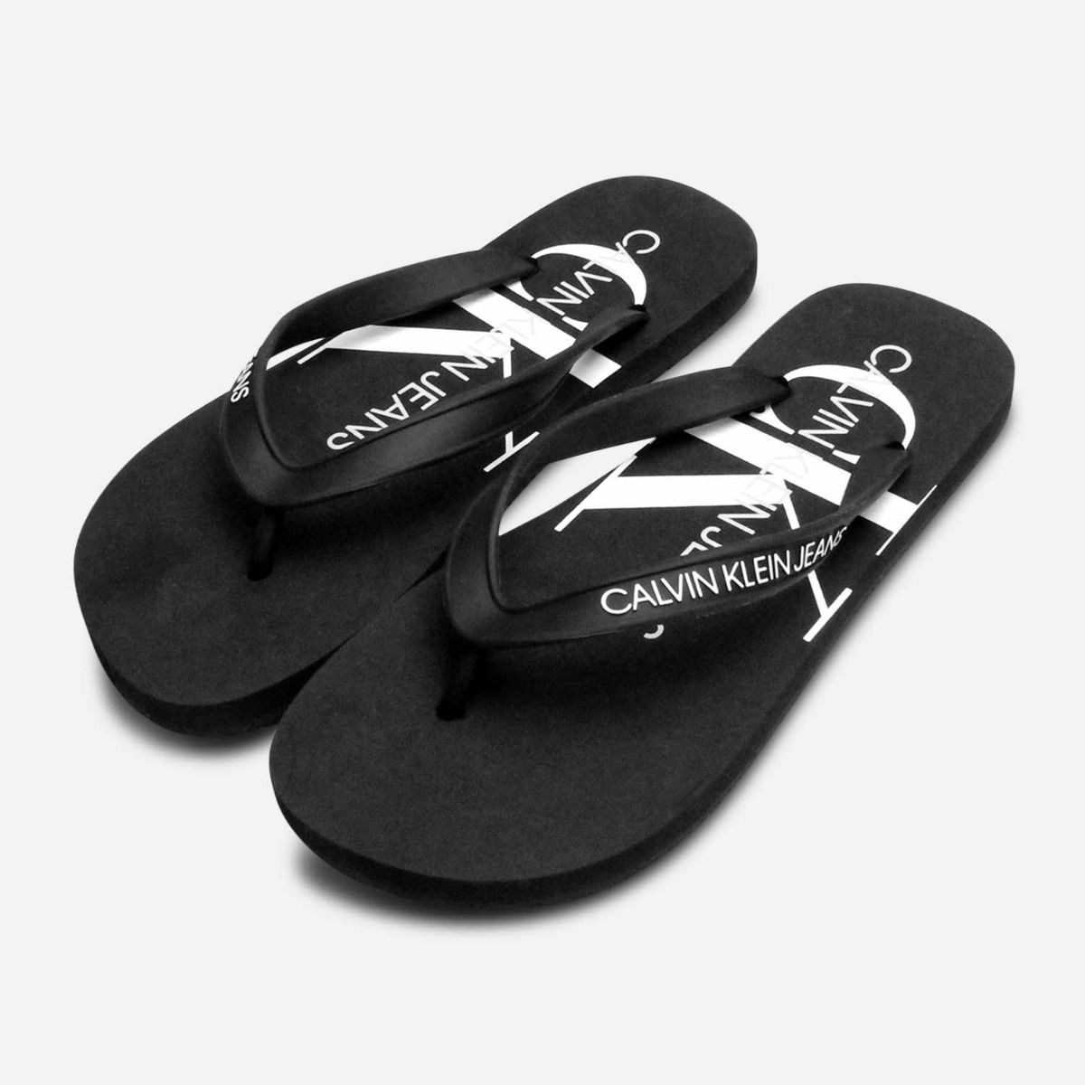 Calvin Klein Designer Womens Black Flip Flop Sandals