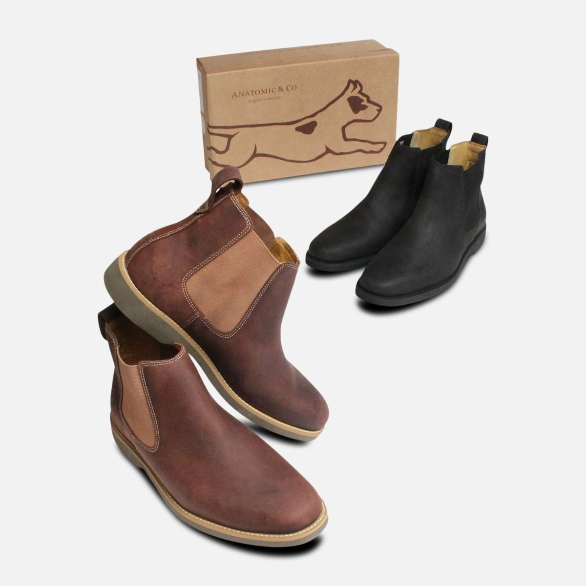 Waxy Brown Plain Chelsea Boots by Anatomic & Co