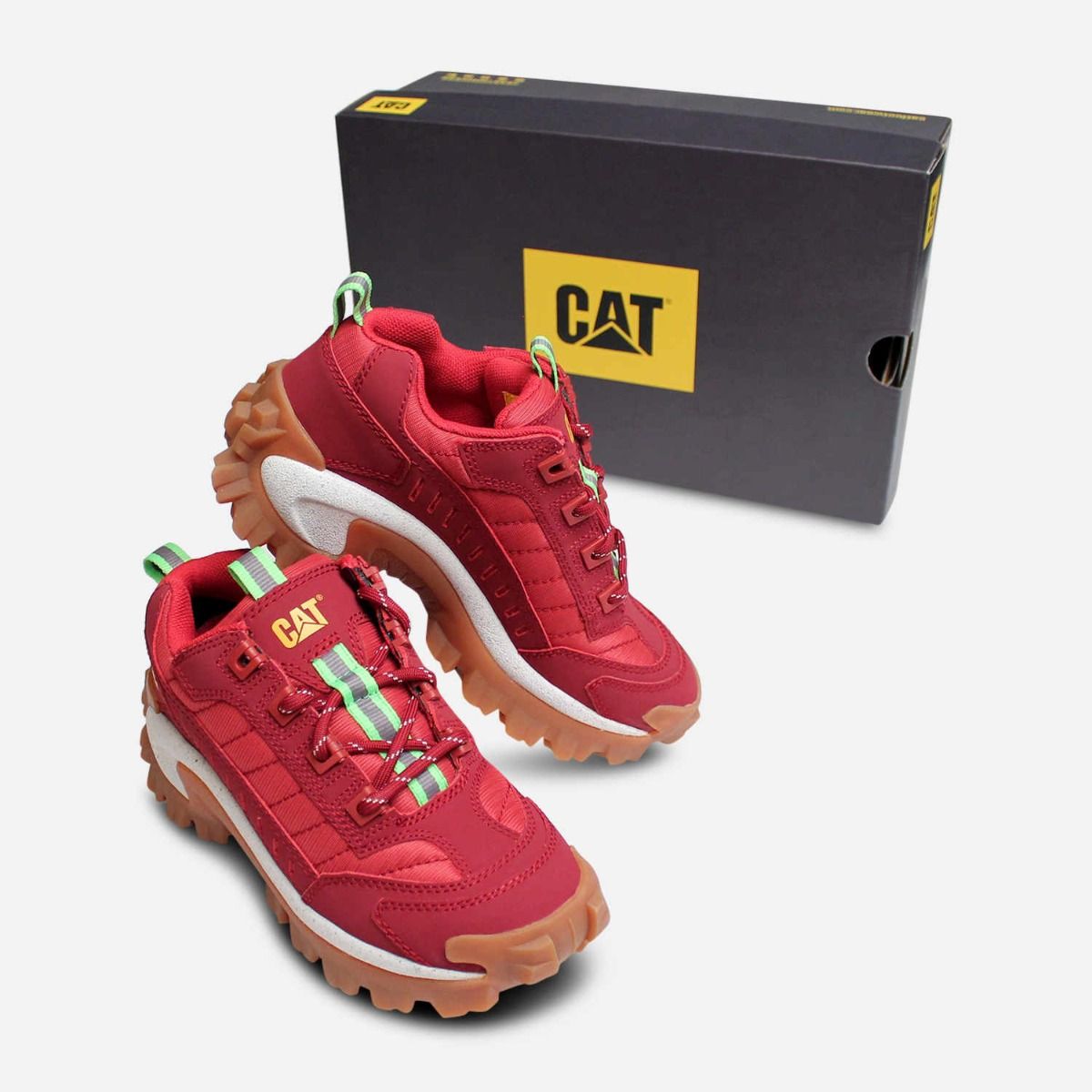 Caterpillar Dark Red Chunky Intruder Trainers for Women