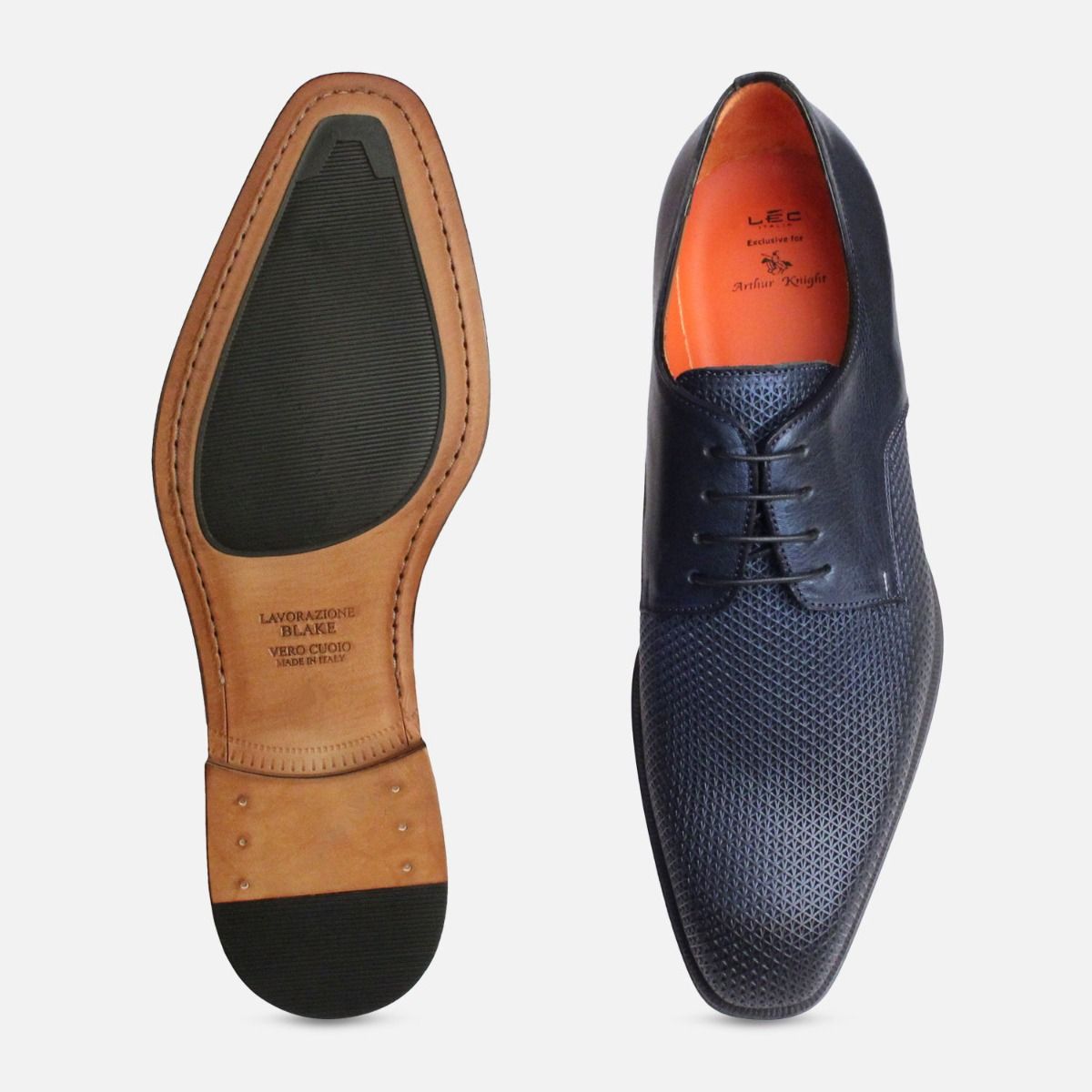 Metallic Navy Blue Chainmail Designer Italian Shoes