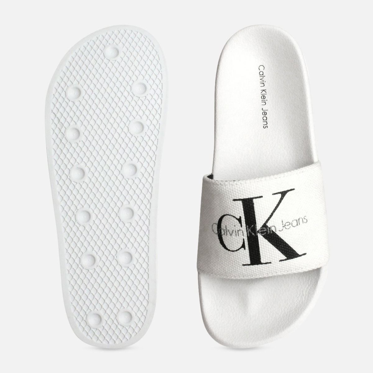 White Ladies Calvin Klein Chantal Canvas Sandals