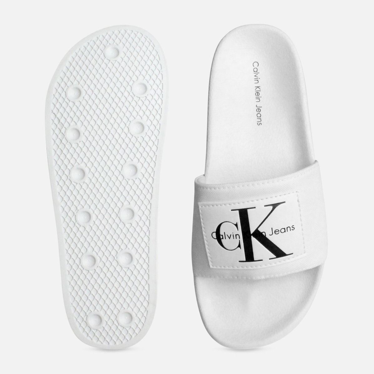 White Calvin Klein Ladies Chloe Nylon Sliders
