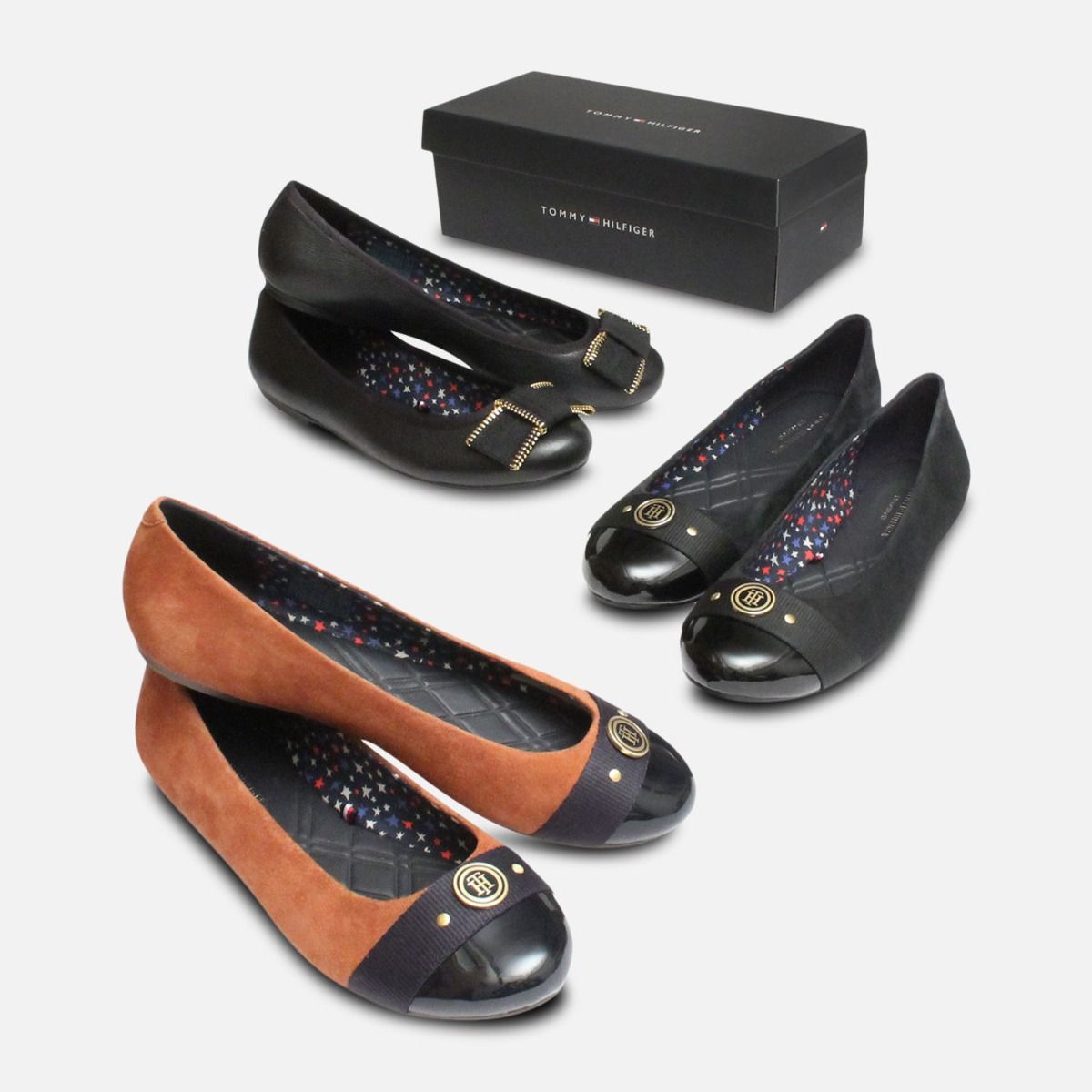 Tommy Hilfiger Claudia Ballerinas in Cognac Suede